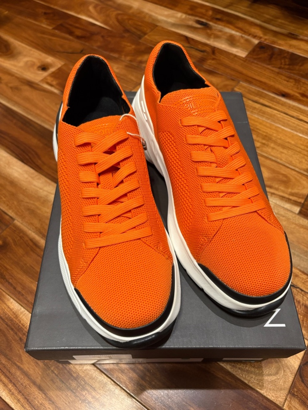 Neil Barrett Orange Knit Lace-Up Sneakers